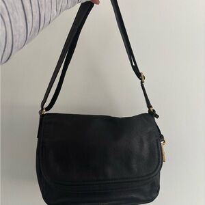 Fossil Black Leather Shoulder Bag